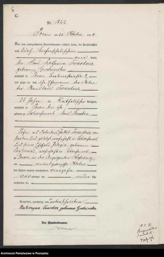 Obraz 8 z jednostki "Księga miejscowa zgonów tom V [Rejestr główny zgonów]"