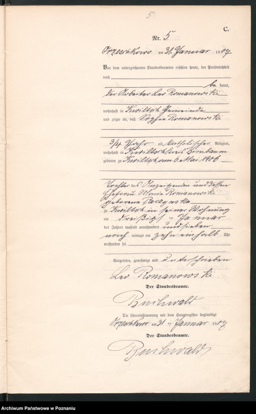 Obraz 8 z jednostki "Sterbe-Neben-Register"