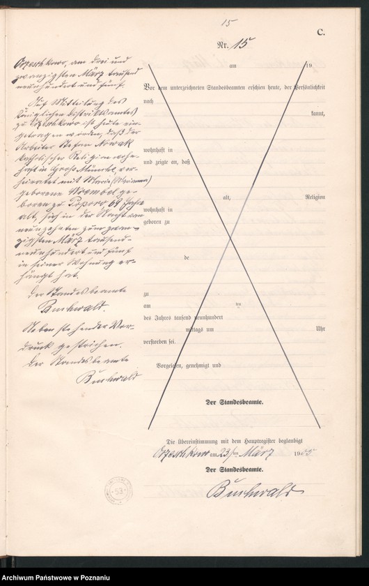 Obraz 18 z jednostki "Sterbe-Neben-Register"