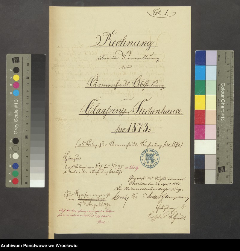 image.from.unit.number "Rechnungen über die Verwaltung der Armenhausabteilung im Classenschen Siechenhause"