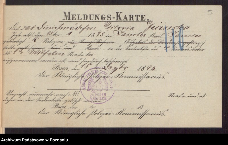 Obraz 7 z jednostki "Die von den Verlobten beigebrachten Urkunden zur Eheschliessung pro 1896"