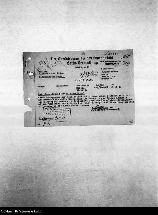 Obraz 16 z jednostki "Metall-Abteilung [Produkcja i zapotrzebowanie materiałów dla resortu pracy]"