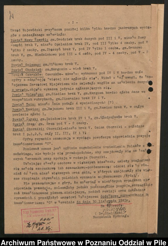 Obraz 4 z jednostki "[Zarządzenia i sprawozdania statystyczne dotyczące rejestracji szkód wojennych]"