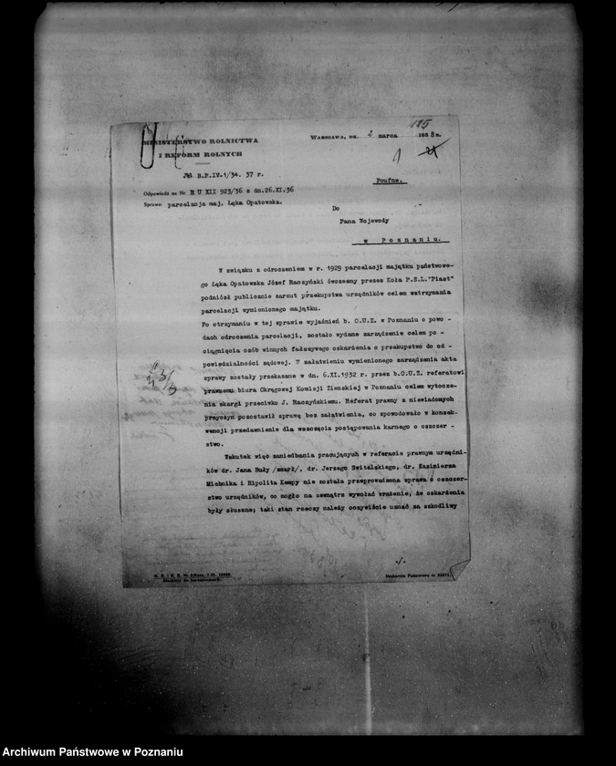 Obraz 5 z jednostki "/Sprawy parcelacji majątków ziemskich/"