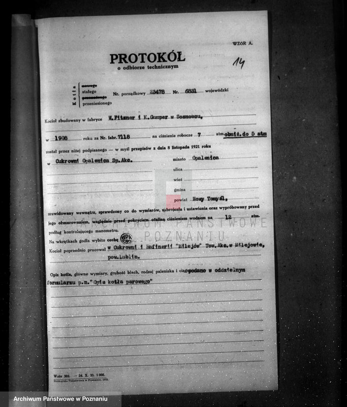 Obraz 19 z jednostki "Cukrownia Opalenica Spółka Akcyjna, nr woj. 6831"