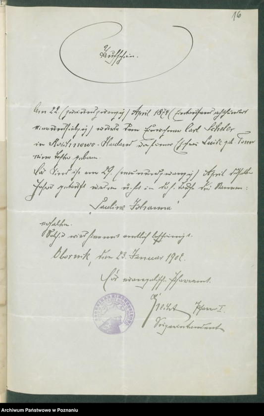 Obraz 18 z jednostki "[Dokumenty dostarczone przez narzeczonych do zawarcia związku małżeńskiego za 1902 rok. Tom IV]"