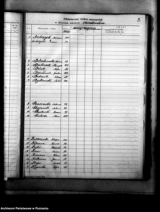 Obraz 10 z jednostki "Księga ewidencyjna szkół i etatów w powiecie czarnkowskim"