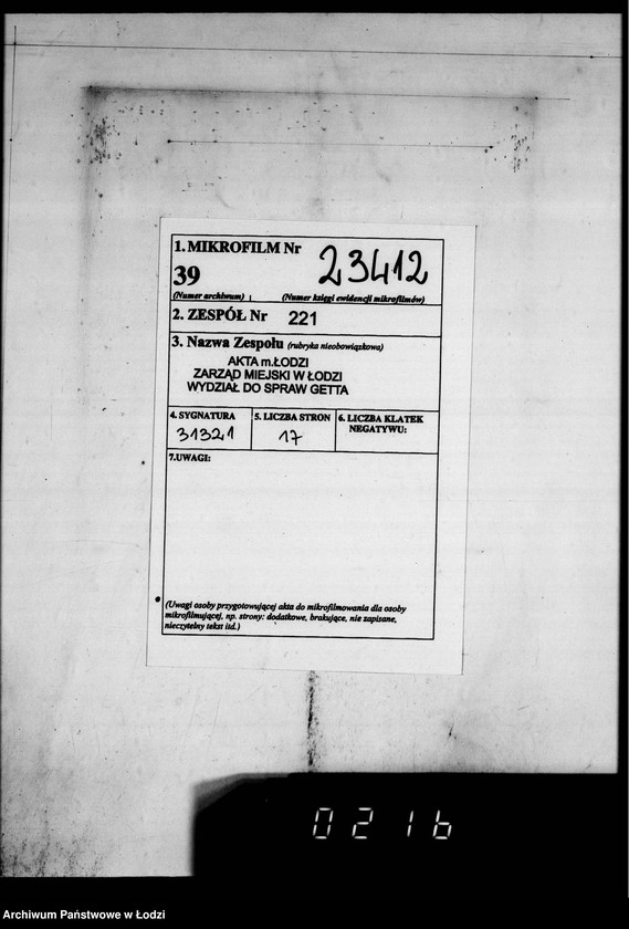 Obraz 2 z jednostki "Warenverwertung an den Ältesten der Juden 4 kompl.Gardinen [oraz konfekcji]"