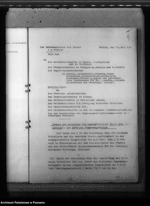 Obraz 7 z jednostki "Zarządzenia namiestnika Kraju Warty oraz sprawozdanie z konferencji w sprawie listy narodowej"