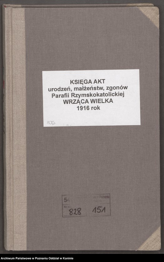 Obraz 2 z jednostki "Księga akt urodzeń, małżeństw, zgonów za 1916 rok"
