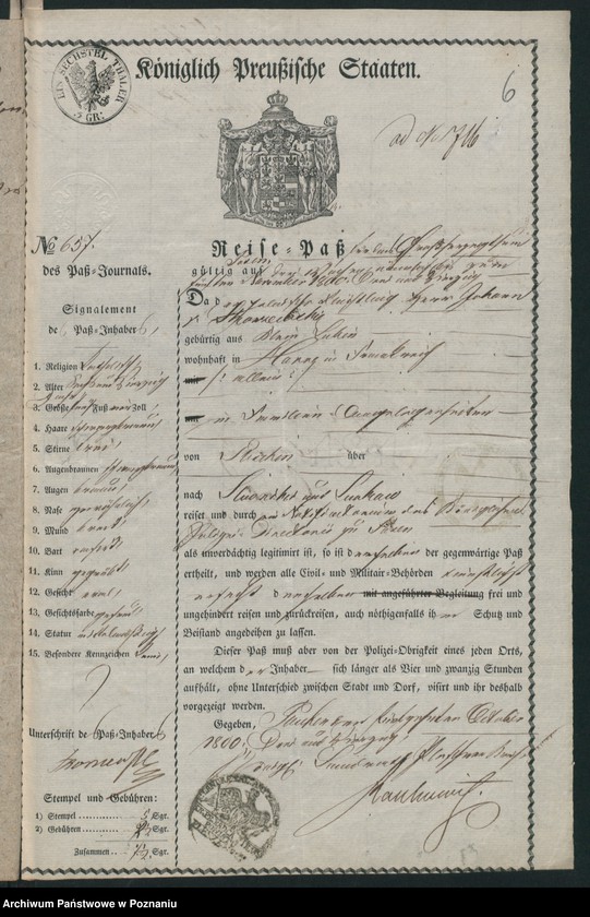 Obraz 9 z jednostki "A. betr. den polnischen Flüchtling Johann von Skarzewski"