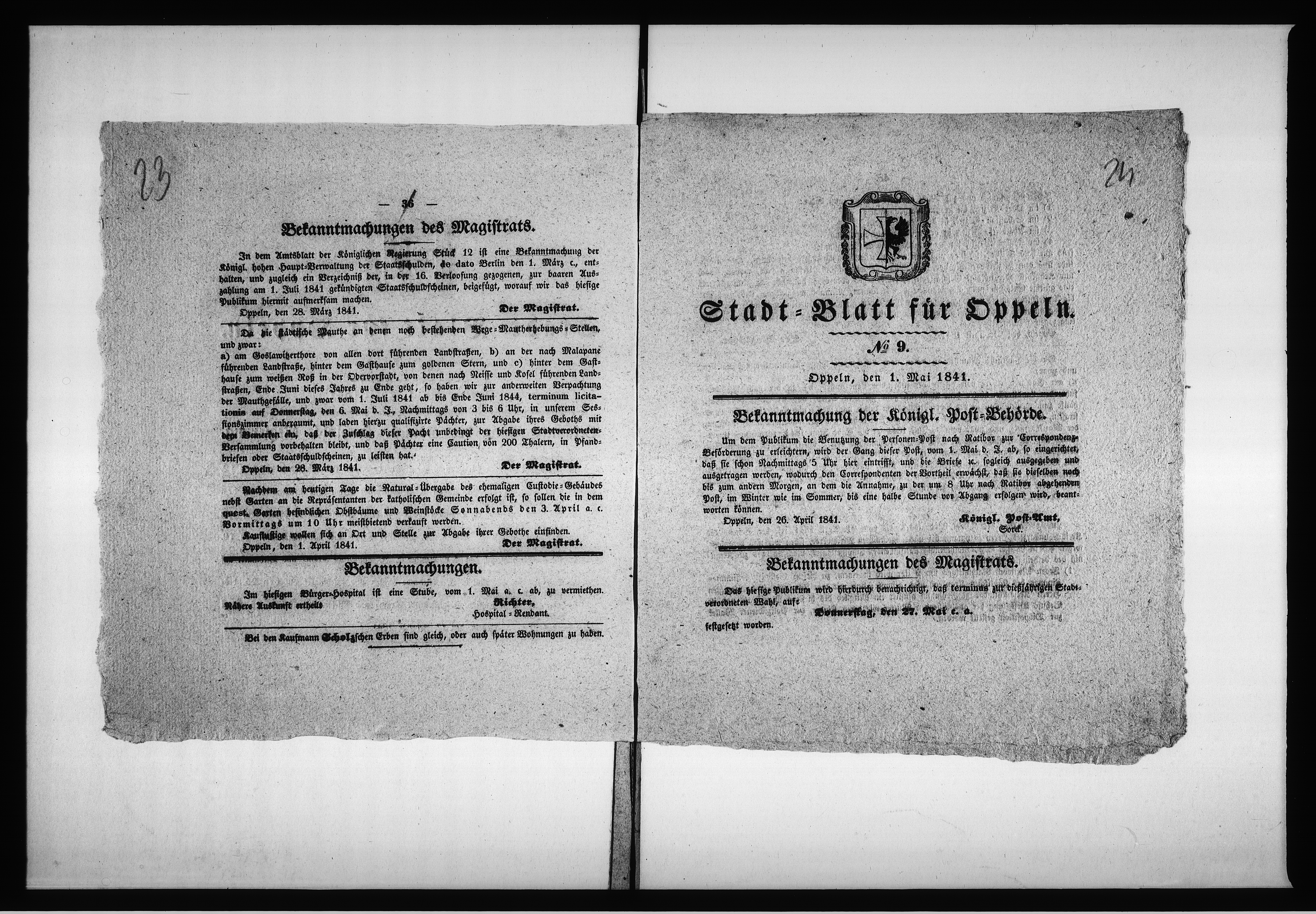 Obraz 17 z jednostki "Acta des Magistrats zu Oppeln betreffend: die Verpachtung der der hiesigen Stadt-Commune nach verbleibenden Mauth-Erhebungsstellen de Anno 1838"