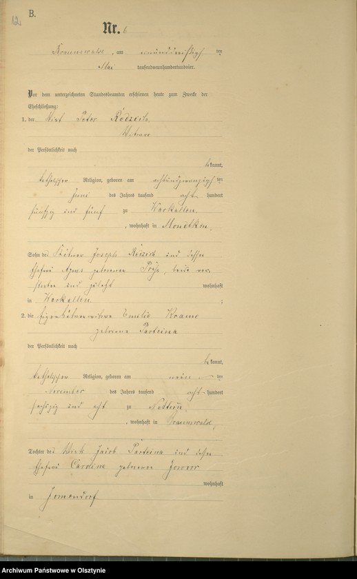 image.from.unit.number "Heiraths-Haupt-Register Nr 1 - 19"