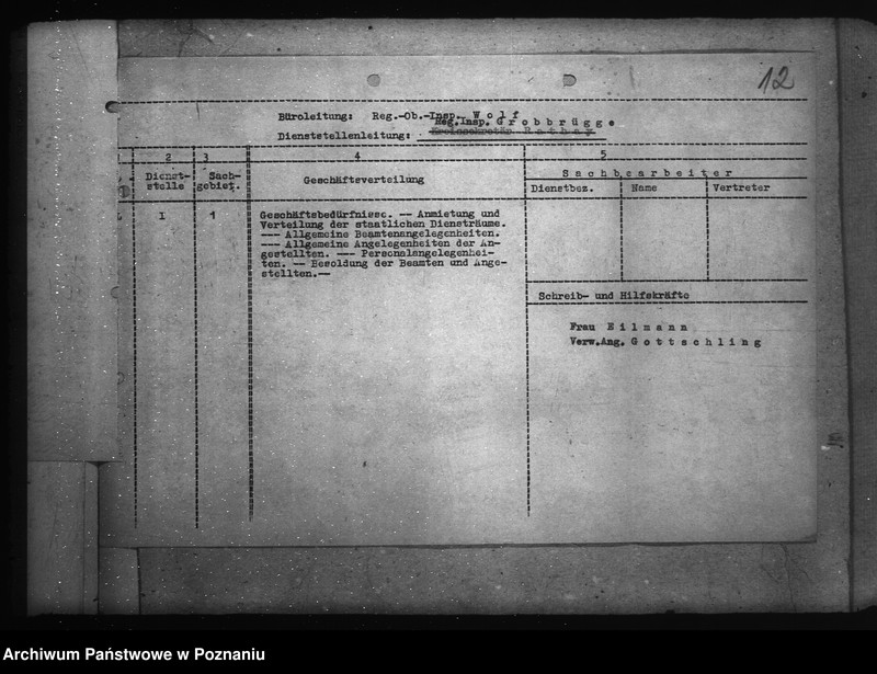Obraz 16 z jednostki "Geschäftsverteilungsplan- Landratsamt Kempen (Kępno)"
