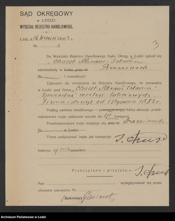 Obraz 5 z jednostki "Abram Szlama Chuset – sprzedaż resztek łokciowych"