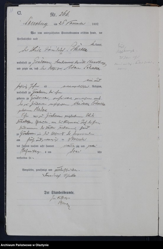 image.from.unit.number "Sterbe-Haupt-Register,Tom II,Nr 257 - 297"