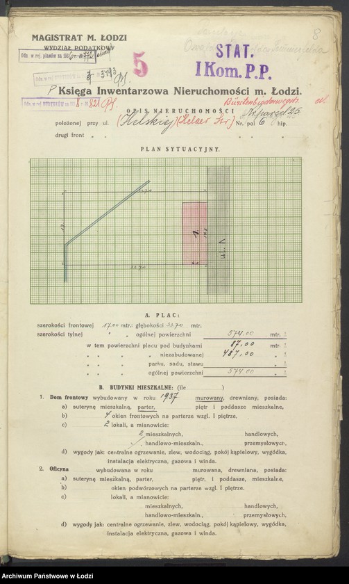 image.from.unit.number "Księga inwentarzowa nieruchomości m. Łodzi ul. Helska"
