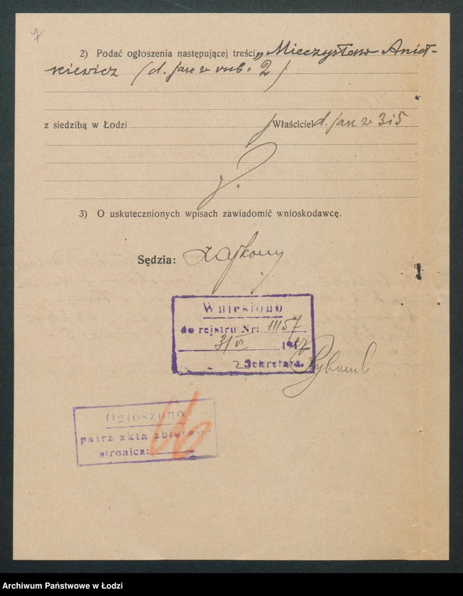 Obraz 9 z jednostki "Mieczysław Aniołkiewicz- sprzedaż wyrobów tytoniowychi towarów pokrewnych"