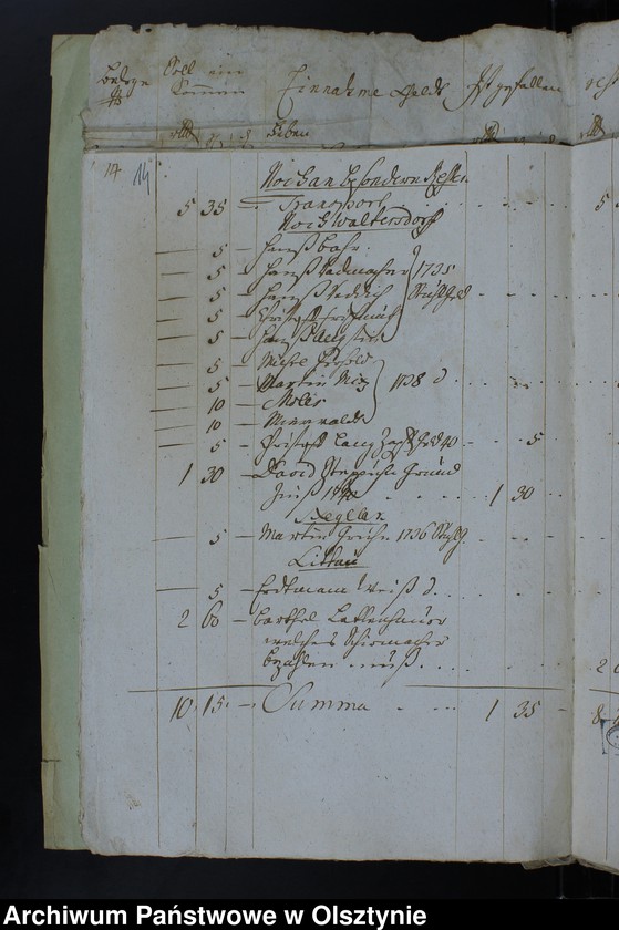 image.from.unit.number "Jahr Kirchen Rechnung der Waltersdorfschen Kirche aller Einnahme und Ausgabe wie auch Bau-Rechnung"