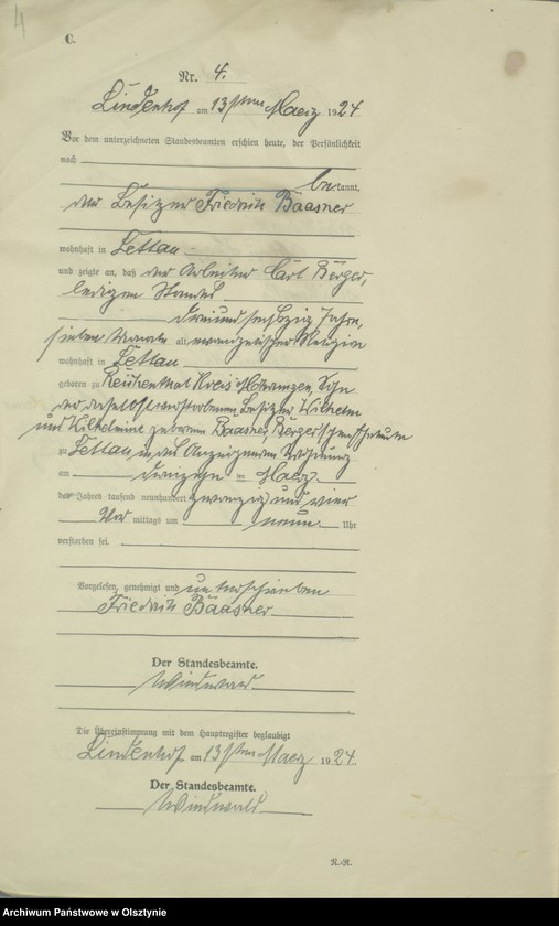 image.from.unit.number "Sterbe-Register / Neben-Register/ Nr 1 - 18"