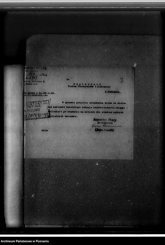 Obraz 7 z jednostki "Zatwierdzenie projektu urządzenia zakładu przemysłowego młyna śrutowego do maków nr 521 dla Firmy Landwirtschaftliche Hauptgesellschaft spółka z o. o. w Poznaniu"