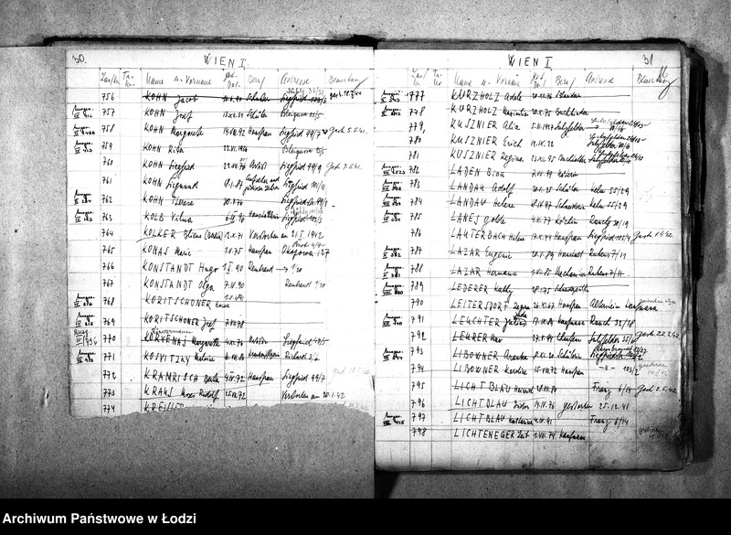 Obraz 20 z jednostki "[Wykazy imienne Żydów zagranicznych wsiedlonych do getta]"