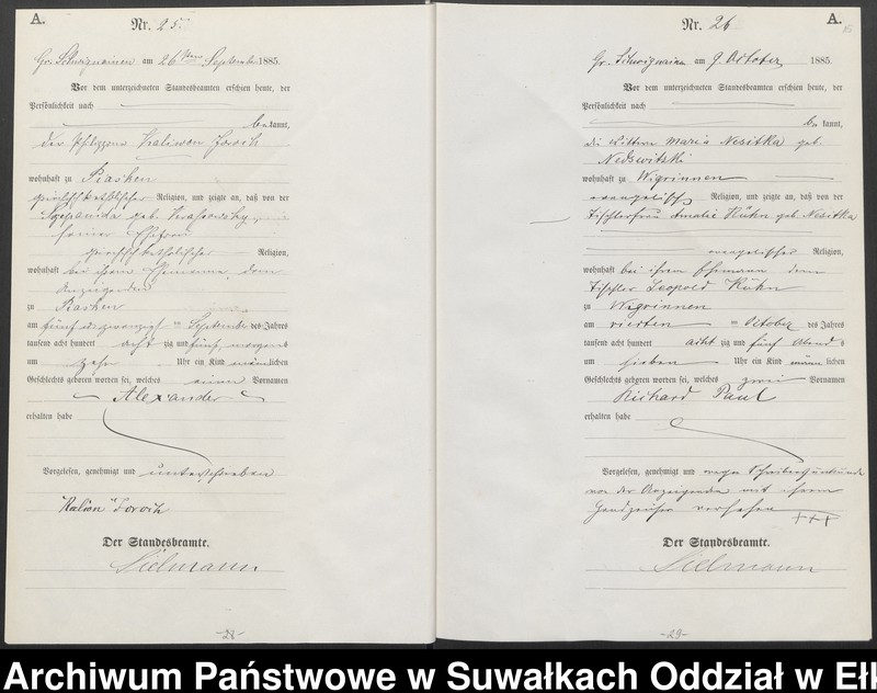 image.from.unit.number "Geburts-Haupt-Register des Königlich Preussischen Standes-Amtes Ukta Kreis Sensburg"