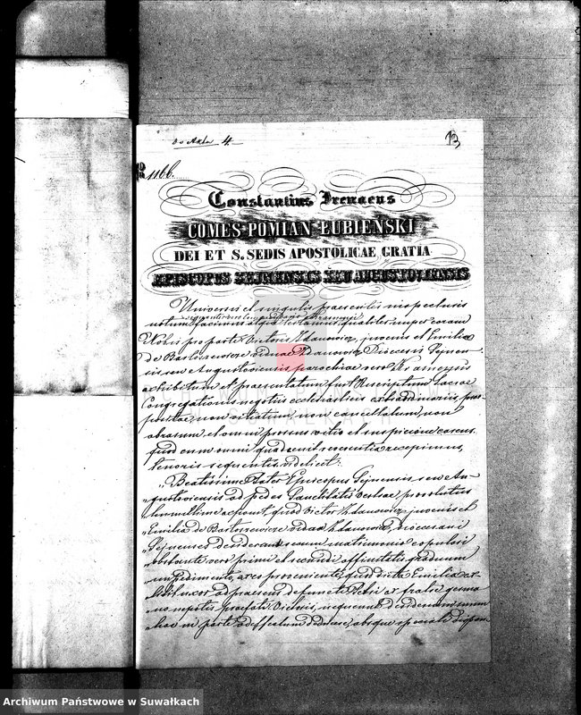 image.from.unit.number "Annexa do Aktów Zaślubionych Parafii Rzymsko-Katolickiej Sejny za rok 1869"