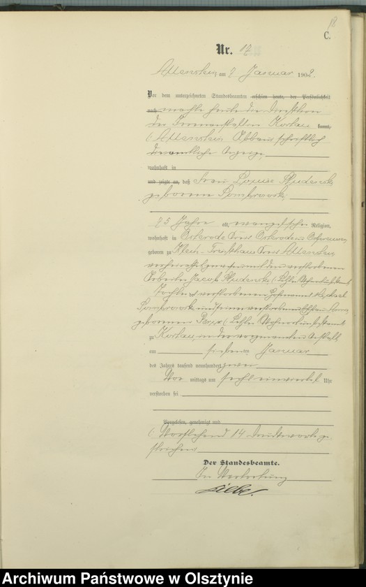 image.from.unit.number "Sterbe-Haupt-Register Tom I,Nr 1 - 394"