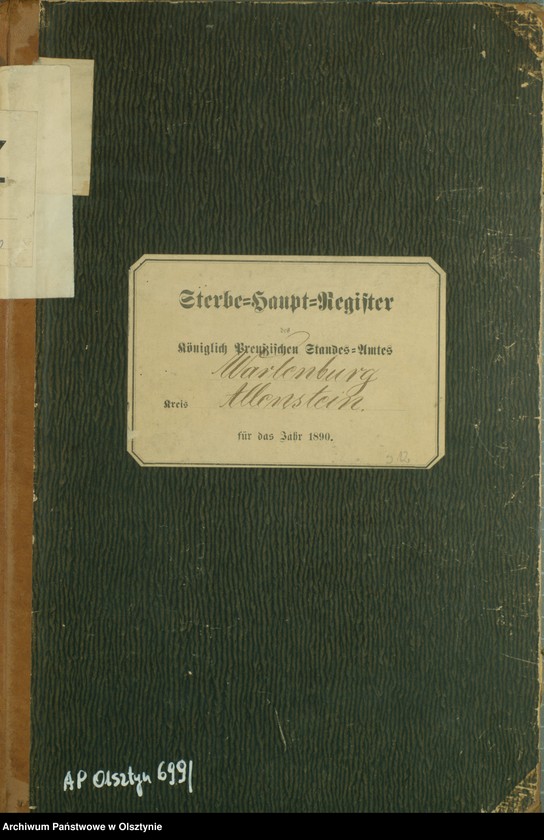 image.from.unit.number "Sterbe-Haupt-Register Tom II,Nr 260 - 268"