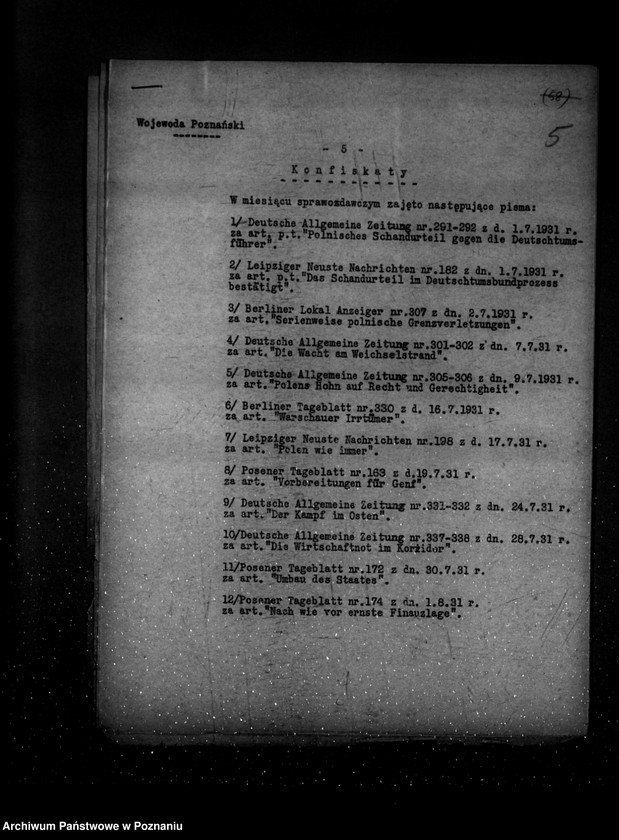Obraz 9 z jednostki "Sprawozdania sytuacyjne z życia mniejszości narodowych za miesiące lipiec, sierpień, wrzesień 1931 r."