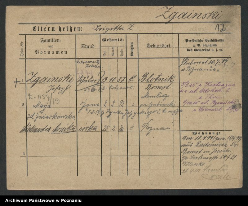 Obraz 14 z jednostki "Zgacinska - Zitzewitz"