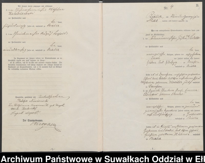 image.from.unit.number "Heiraths-Haupt-Register des Königlichen Preussischen Standes-Amtes Bialla Kreis Johannisburg"