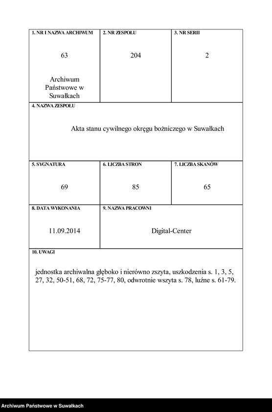 image.from.unit.number "[Dokumenty do akt małżeństw okręgu bożniczego w Suwałkach]"