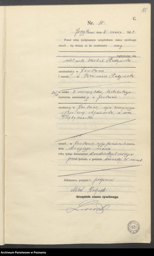 Obraz 17 z jednostki "Zgony [Rejestr główny zgonów]"