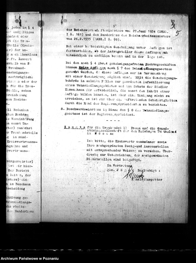 Obraz 9 z jednostki "Zarządzenia wykonawcze do ustawy o osadnictwie mieszkaniowym w Kraju Warty"