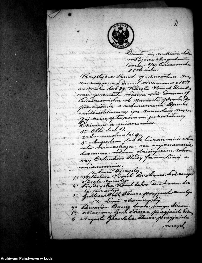 Obraz 7 z jednostki "Akta tyczące się ustanowienia opieki nad nieletnimi tj. Otto, Emanuelem i Augustem rodzeństwem Konsch po zmarłym Karolu Konsch"