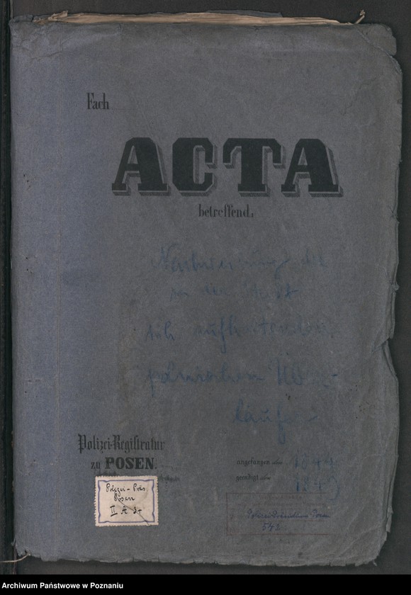 Obraz 2 z jednostki "Nachweisung der in der Stadt sich aufhaltenden polnischen Überläufer"