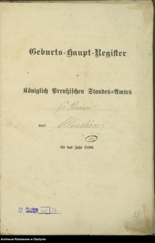 image.from.unit.number "Geburts-Haupt-Register Nr 1 - 60"