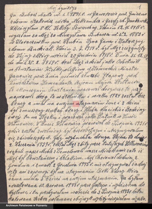 Obraz 14 z jednostki "Życiorysy powstańców wielkopolskich: B - tom Vl /Bubacz Mieczysław Marta - Bzdęga Jan/."