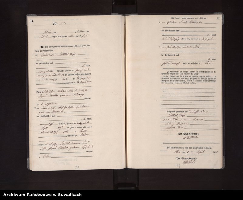 image.from.unit.number "Heiraths-Neben-Register des Königlichen Preussischen Standes-Amtes Orlen in Rhein Kreis Loetzen"
