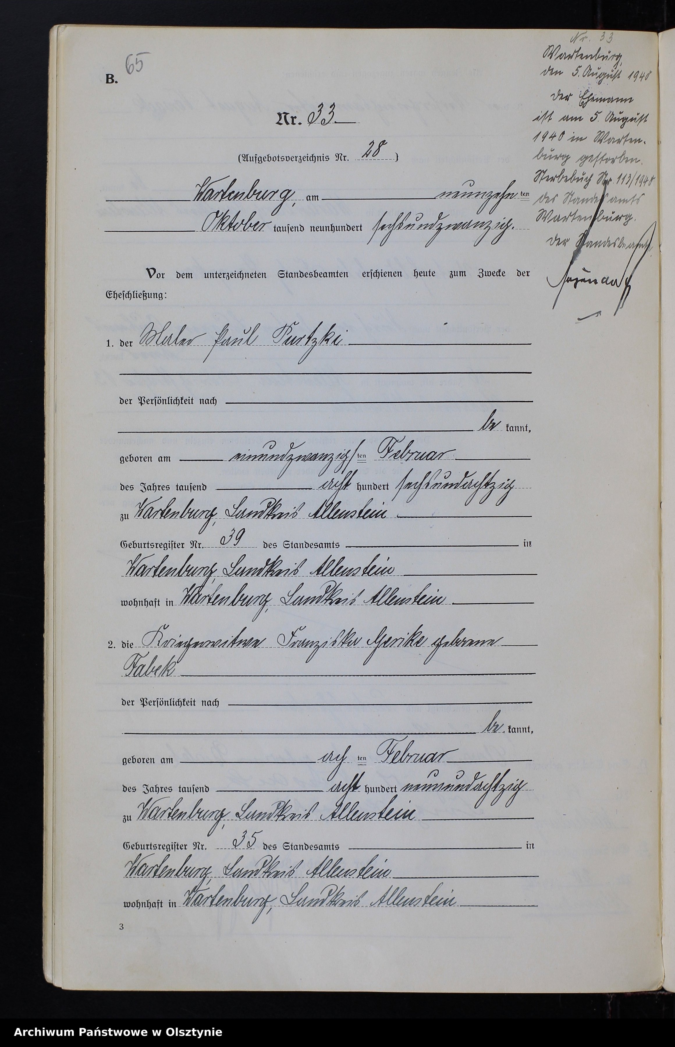 Skan z jednostki: Heirats-Haupt-Register Nr 1 - 44