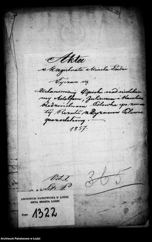 Obraz 4 z jednostki "Akta tyczące się ustanowienia opieki nad nieletnimi Adolfem, Juliuszem i Karoliną rodzeństwem Poleka po zmarłej Rozalii z Dyznerów Polewce"