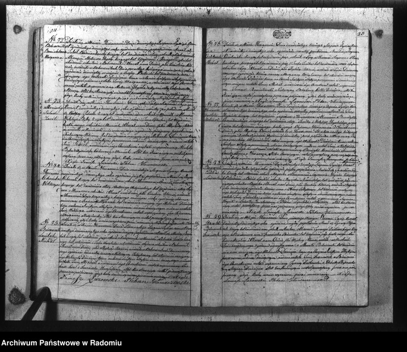 image.from.unit.number "Dupplikat metryk religijno - cywilnych kościoła Głowaczewskiego na Rok Pański 1829"