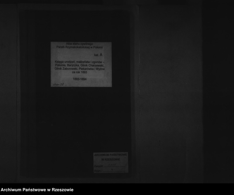 image.from.unit "Księga zapowiedzi, małżeństw, urodzeń i zgonów - Połomia, Baryczka, Glinik Charzewski, Glinik Zaborowski, Piekarówka i Wyżne za 1893 rok"