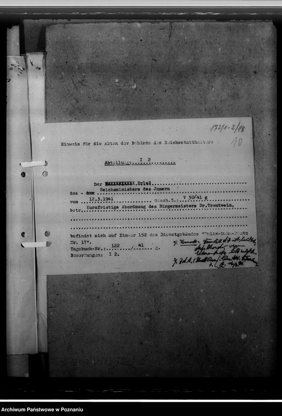 Obraz 14 z jednostki "Dr. Trautwein - Bügermeister und Kämmerer in Posen"