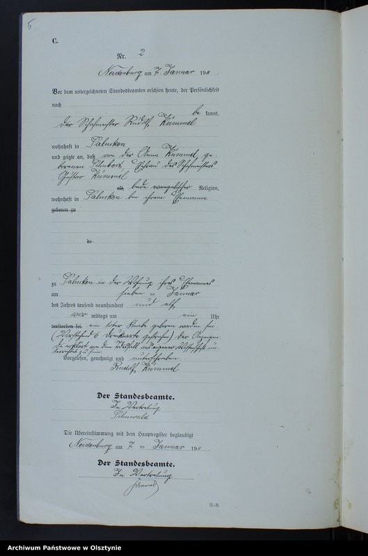 image.from.unit.number "Sterbe-Neben-Register Nr 1 - 61"