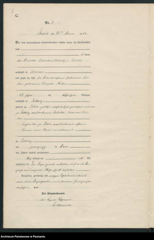 Obraz 11 z jednostki "Sterbe-Haupt-Register"