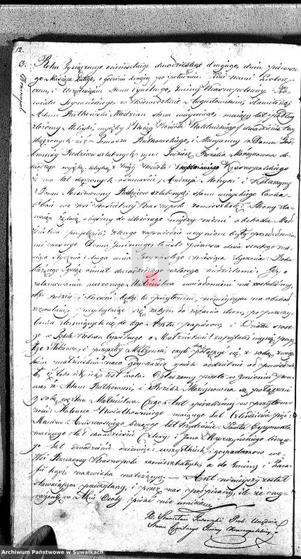 image.from.unit.number "Akta Zaślubionych Gminy Krasnopolskiey R-ku 1822. Powiat Seyneński. Województwo Augstowskie."