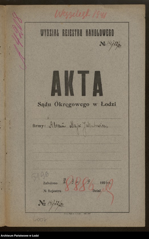 Obraz 2 z jednostki "Abram Majer Jakubowicz – sprzedaż artykułów kolonialno-spożywczych"